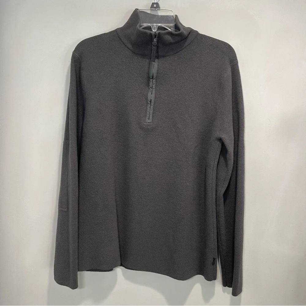 Banana Republic Merino Half Zip Sweater Dark Grey Men size Large
